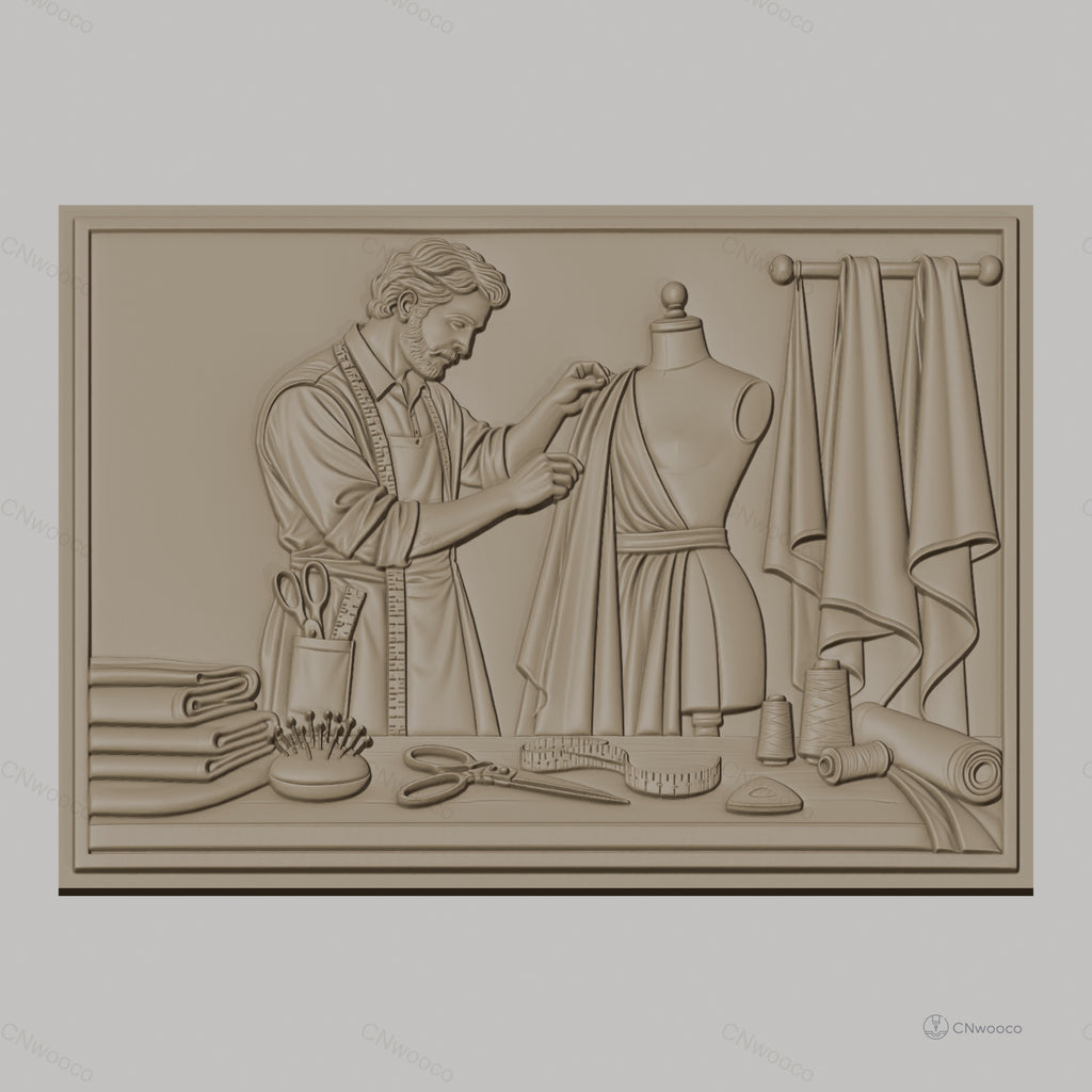 Fichier CNC & impression 3D tailleur couture, mannequin, tissu, outils haute qualité relief STL