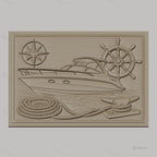 Fichier CNC & impression 3D bateau de plaisance, gouvernail, boussole, corde et taquet, haute qualité relief STL