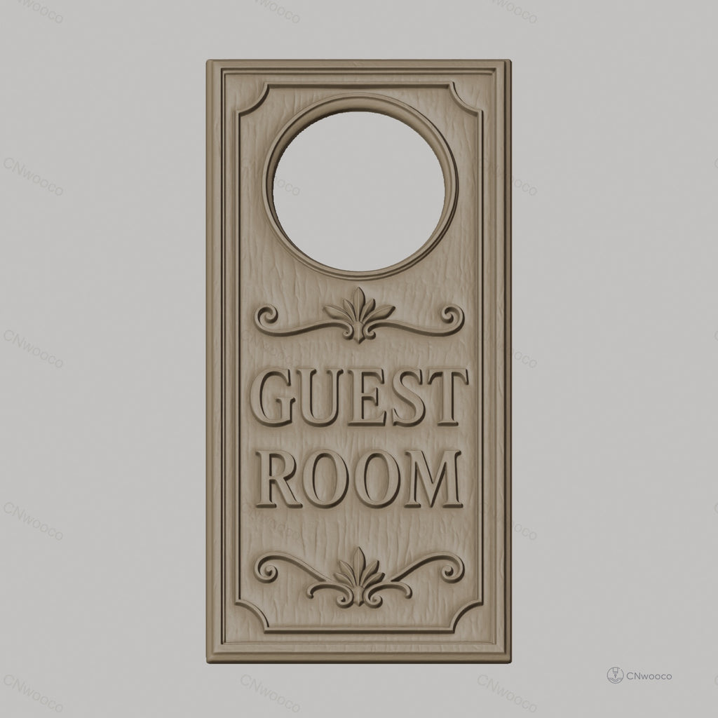 Fichier CNC & impression 3D plaque porte 'Guest Room', décoration chambre, STL très haute qualité