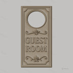 Fichier CNC & impression 3D plaque porte 'Guest Room', décoration chambre, STL très haute qualité