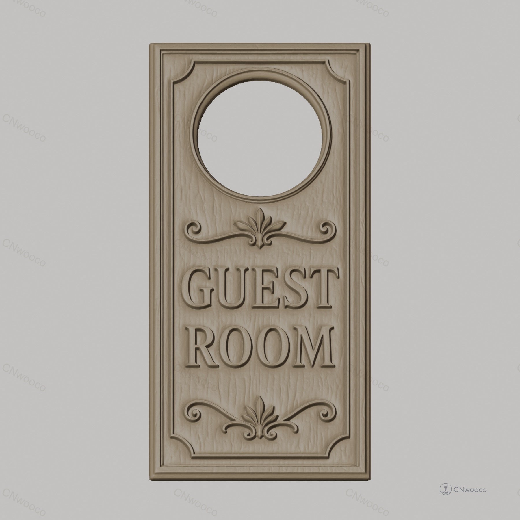 Fichier CNC & impression 3D plaque porte 'Guest Room', décoration chambre, STL très haute qualité