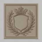 Fichier CNC & impression 3D blason couronne et feuilles, haute qualité relief STL