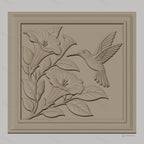 Fichier CNC & impression 3D colibri et fleurs, relief nature et botanique, haute qualité relief STL