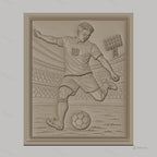 Fichier CNC & impression 3D joueur de football, stade, ballon, haute qualité relief STL