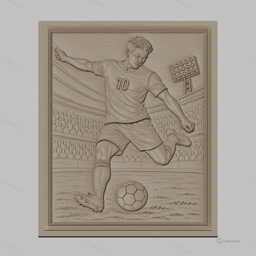 Fichier CNC & impression 3D joueur de football, stade, ballon, haute qualité relief STL