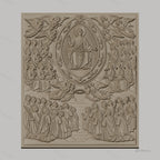 Fichier CNC & impression 3D christ en gloire, anges et apôtres, haute qualité relief STL