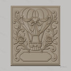 Fichier CNC & impression 3D montgolfière coeur, roses et ornements décoratifs, haute qualité relief STL