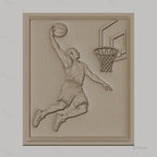 Fichier CNC & impression 3D basket-ball joueur dunking panier haute qualité relief STL