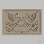 Fichier CNC & impression 3D colombes amour coeur feuilles bannière haute qualité relief STL