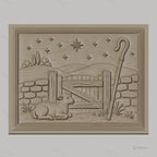 Fichier CNC & impression 3D agneau berger, porte en bois et étoile, haute qualité relief STL