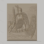 Fichier CNC & impression 3D guerrier maori, pirogue traditionnelle et tatouages tribaux, haute qualité relief STL