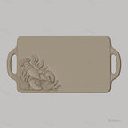 Fichier CNC plateau homard, coquillages et citron, bas-relief pour sculpture sur bois, STL