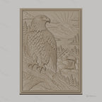 Fichier CNC & impression 3D aigle américain, drapeau, casque militaire, bottes, nature et montagne, haute qualité relief STL