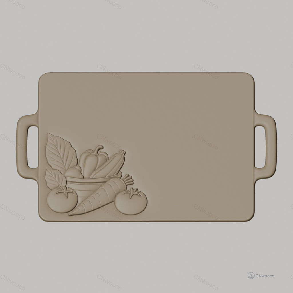 Fichier CNC légumes et panier, bas-relief pour sculpture sur bois, STL