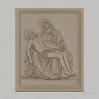 Fichier CNC & impression 3D Piéta, Vierge Marie tenant Jésus mort, haute qualité relief STL