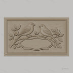 Fichier CNC & impression 3D oiseaux sur branche avec fleurs, haute qualité relief STL