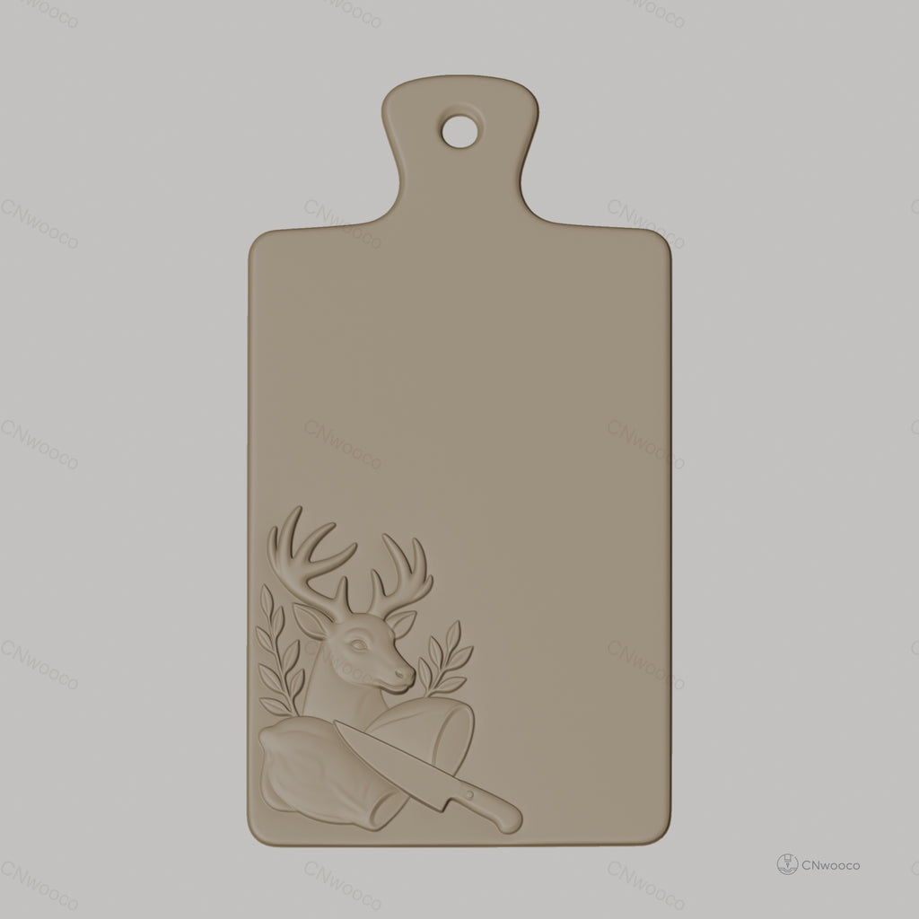 Fichier CNC découpe à lame de cerf et viande bas-relief pour sculpture sur bois, STL