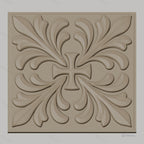 Fichier CNC & impression 3D croix avec feuilles décoratives, haute qualité relief STL