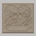 Fichier CNC & impression 3D motif coeur avec fleurs et noeud, décoration relief haute qualité relief STL