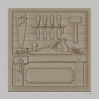 Fichier CNC & impression 3D atelier de menuiserie, établi, outils à bois, haute qualité relief STL