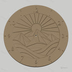 Fichier CNC & impression 3D horloge murale paysage montagne au soleil STL