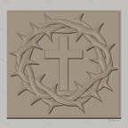 Fichier CNC & impression 3D Croix chrétienne et couronne d'épines, haute qualité relief STL