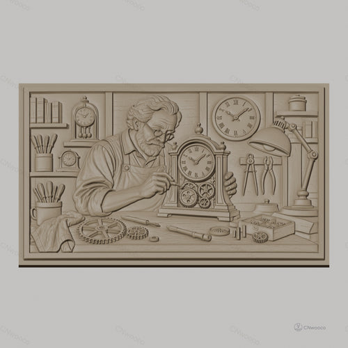 Fichier CNC & impression 3D horloger réparant montre, engrenages, outils d'atelier, haute qualité relief STL
