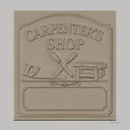 Fichier CNC & impression 3D atelier de menuiserie, scie, ciseaux à bois et établi, haute qualité relief STL