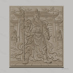 Fichier CNC & impression 3D guerrier chinois, temple, dragons, haute qualité relief STL