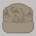 Fichier CNC & impression 3D plaque décorative poisson sautant lac, forêt, nature, STL très haute qualité