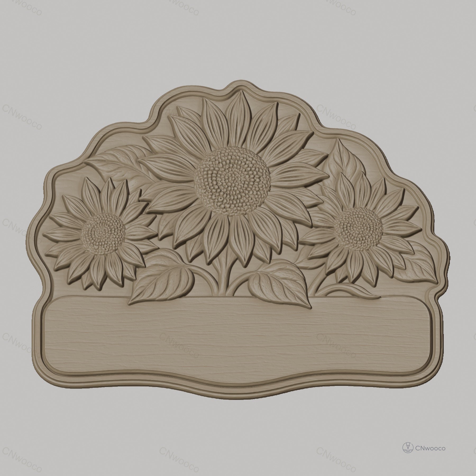 Fichier CNC & impression 3D plaque décorative tournesols STL très haute qualité