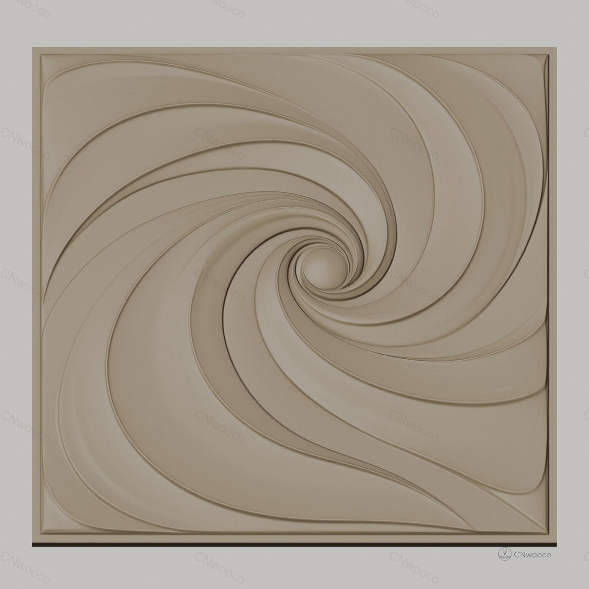 Fichier CNC & impression 3D motif tourbillon abstrait, formes ondulées circulaires, haute qualité relief STL