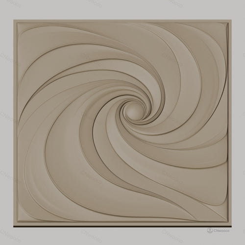 Fichier CNC & impression 3D motif tourbillon abstrait, formes ondulées circulaires, haute qualité relief STL