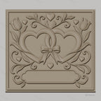 Fichier CNC & impression 3D mariage, cœurs entrelacés avec fleurs et nœud, haute qualité relief STL
