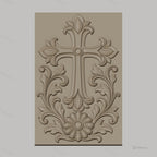 Fichier CNC & impression 3D Croix fleurie ornement décoratif haute qualité relief STL