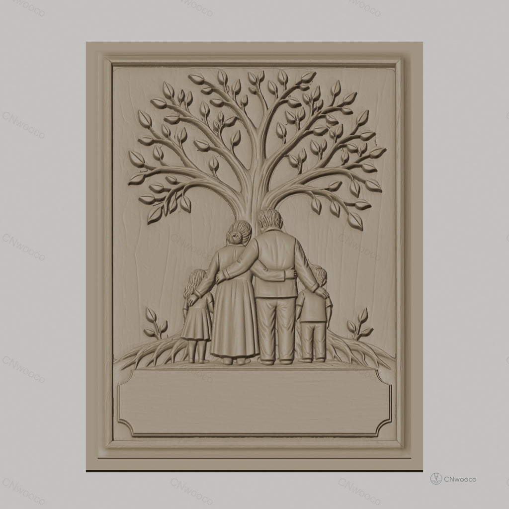 Fichier CNC & impression 3D arbre de vie famille enfants haute qualité relief STL