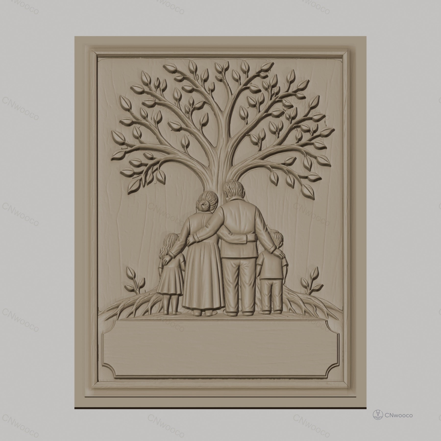 Fichier CNC & impression 3D arbre de vie famille enfants haute qualité relief STL