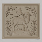 Fichier CNC & impression 3D agneau pascal, bannière chrétienne, haute qualité relief STL