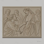 Fichier CNC & impression 3D scène biblique Jésus et Thomas, disciples, haute qualité relief STL