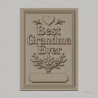 Fichier CNC & impression 3D meilleure grand-mère, fleurs et cœur en relief, haute qualité relief STL
