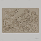 Fichier CNC & impression 3D scène biblique Judith décapite Holopherne, drapés et émotions, haute qualité relief STL