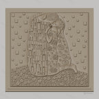 Fichier CNC & impression 3D Le Baiser de Klimt, couple enlacé, motifs floraux et géométriques haute qualité relief STL