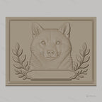 Fichier CNC & impression 3D visage de loup, feuillages décoratifs, haute qualité relief STL