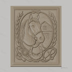 Fichier CNC & impression 3D cheval, fer à cheval, écurie, relief style western haute qualité relief STL