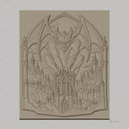 Fichier CNC & impression 3D gargouille démoniaque, château gothique détaillé, haute qualité relief STL