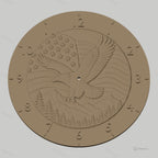 Fichier CNC & impression 3D horloge murale aigle américain relief montagne forêt STL