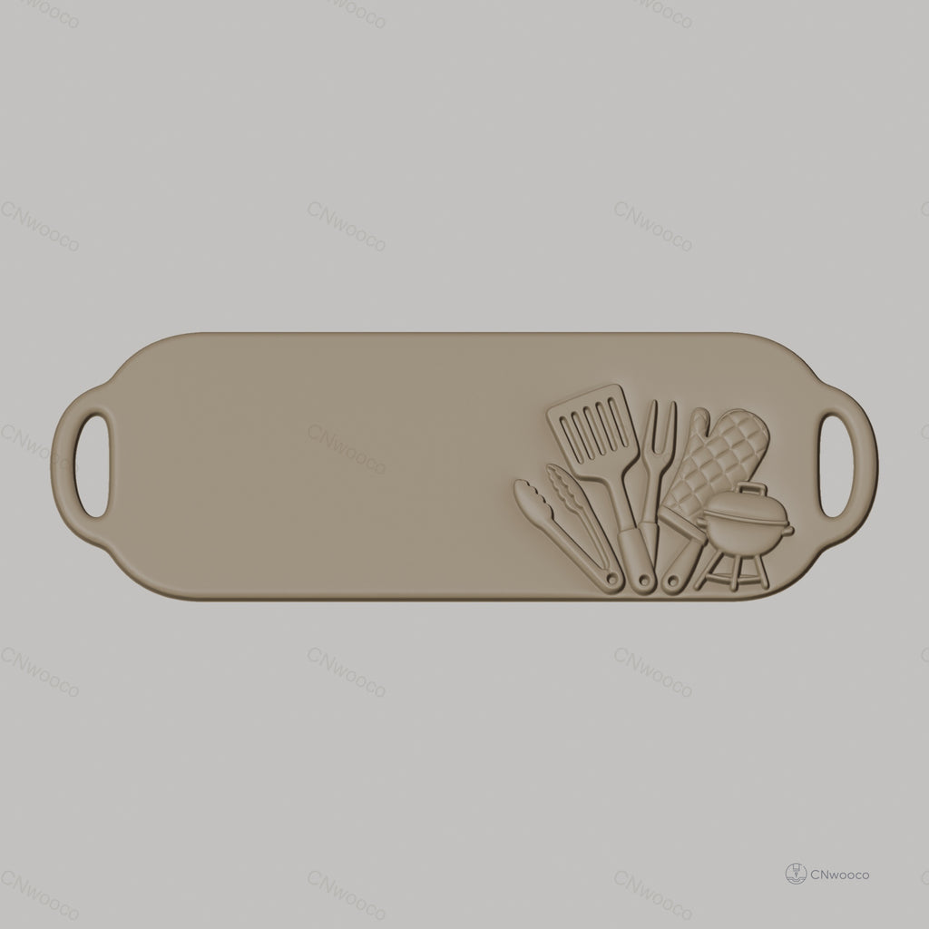 Fichier CNC barbecue outils cuisine, bas-relief pour sculpture sur bois, STL