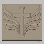 Fichier CNC & impression 3D Croix avec ailes, haute qualité relief STL