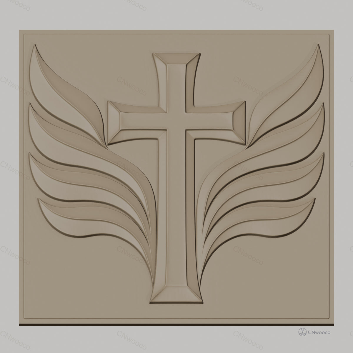 Fichier CNC & impression 3D Croix avec ailes, haute qualité relief STL