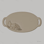 Fichier CNC plateau fruit, poire, raisin, noix, bas-relief pour sculpture sur bois, STL